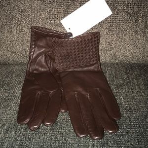 NWT Michaels Kors Textured Cuff Leather Gloves